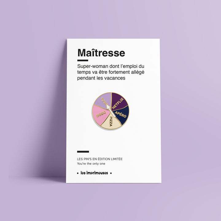 Pin’s Roulette - Maîtresse (fin d'année scolaire)