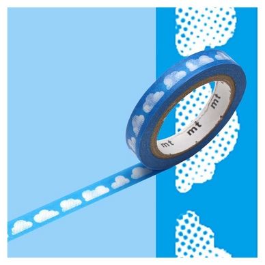 Masking tape fin _Motif nuage et fleurs