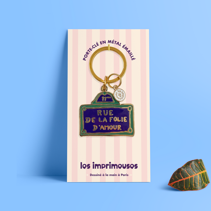 Porte-Clé - Plaque de rue - Rue de la folie d'amour