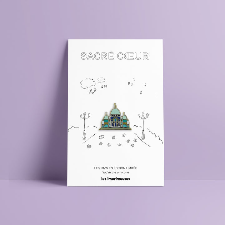 Pin’s Sacré-Cœur - Kawaii & paillettes bleu ciel