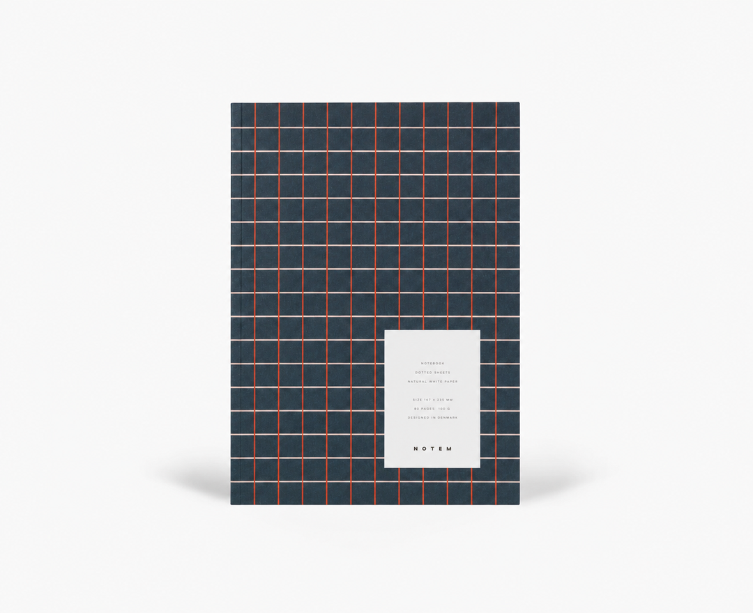 Carnet Vita NOTEM Format moyen - Grille bleu fonce