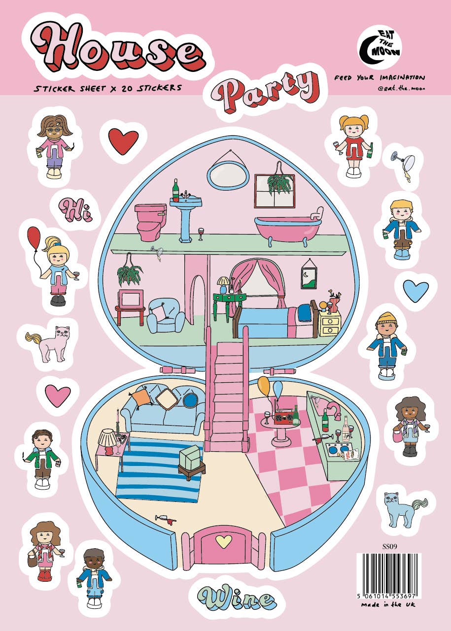Planche de stickers A5 house party