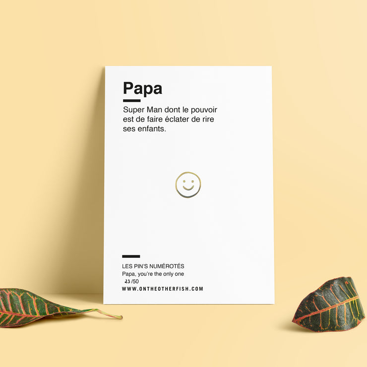 Pin 's Papa - Smiley - Papa Love avec 1 ou plusieurs smiley - Couleur variable