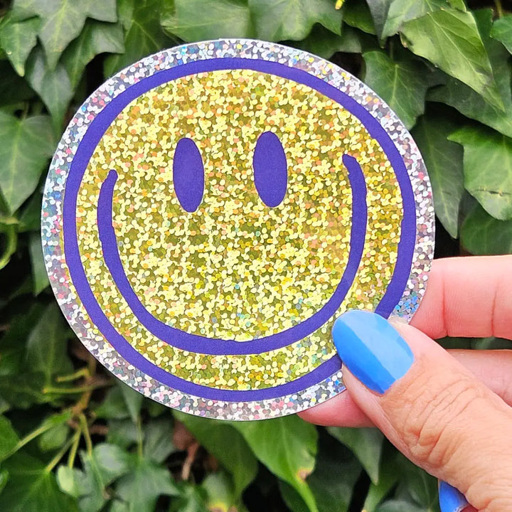 Sticker pailleté Smiley – Radiant Vibes and Positivity - Studio Inktvis
