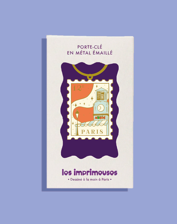 Porte-clé Timbre Paris 12e - Sous le ciel d'Aligre