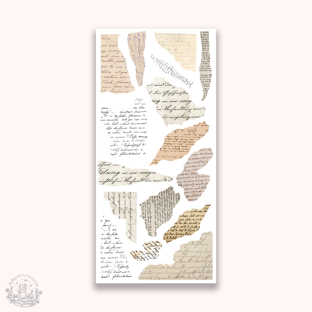 Planche de stickers Journaling Essentials Handwriting Torn (EJ132) - Hello Petite Paper