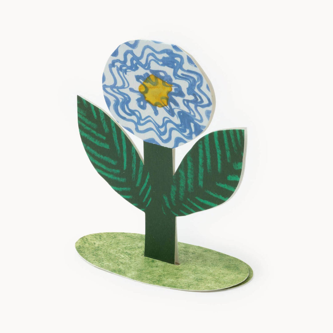 Carte fleur bleue à poser Hadley