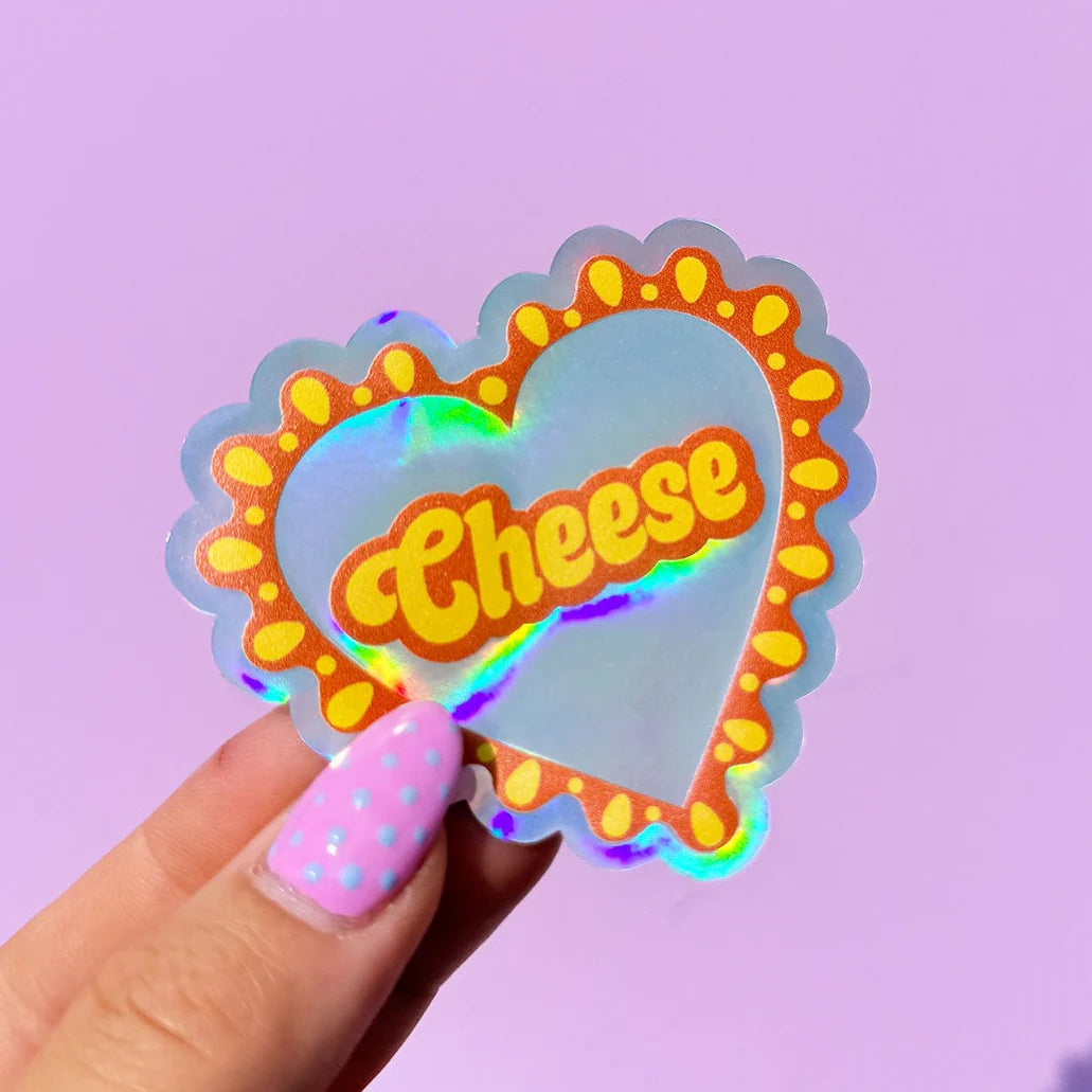 Sticker holographique cœur froufrou cheese — Printed Weird