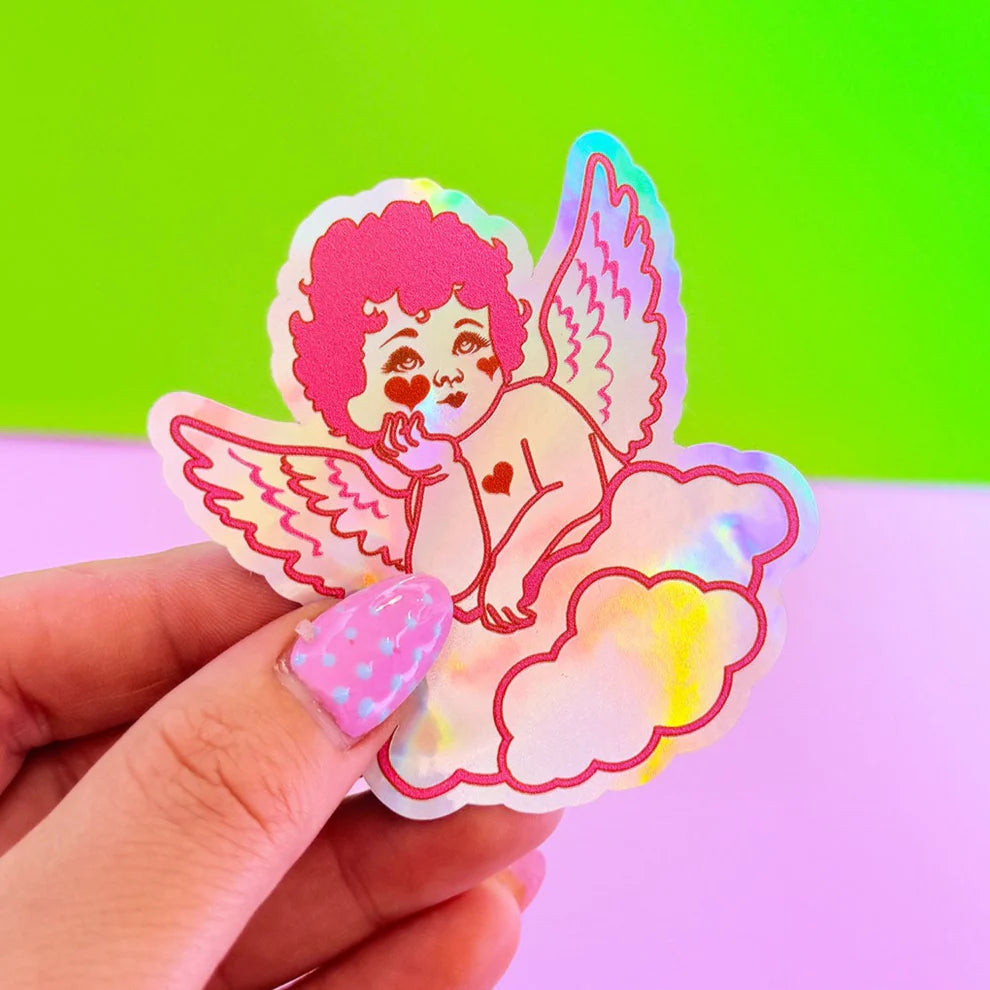 Sticker holographique ange — Printed Weird
