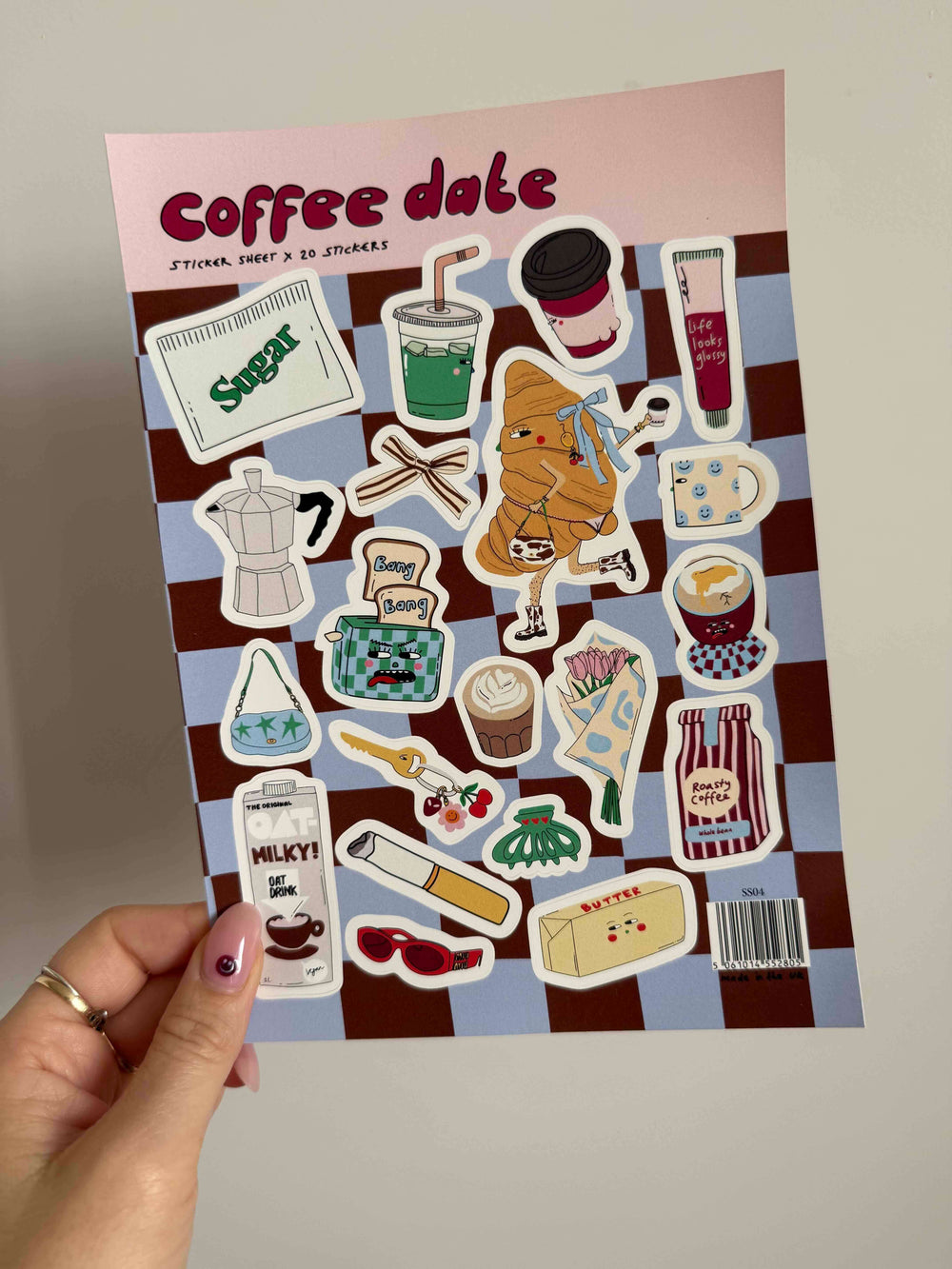 Planche de stickers A5 Coffee Dates en situation