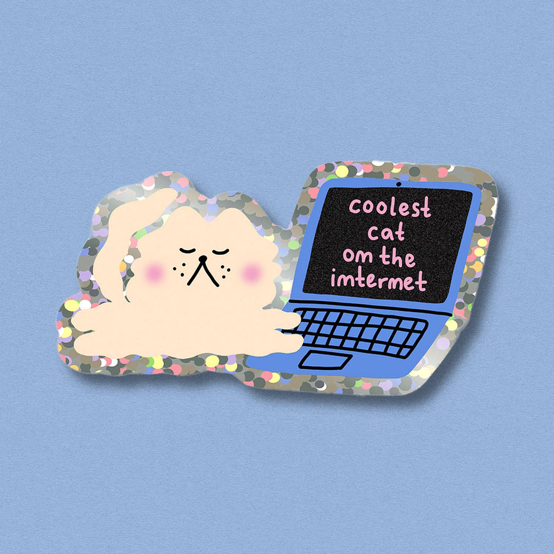 Sticker pailleté Coolest Cat - Jenne Grassmann