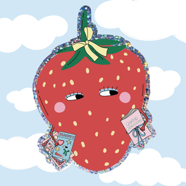 Sticker pailleté Strawberry - Eat the Moon