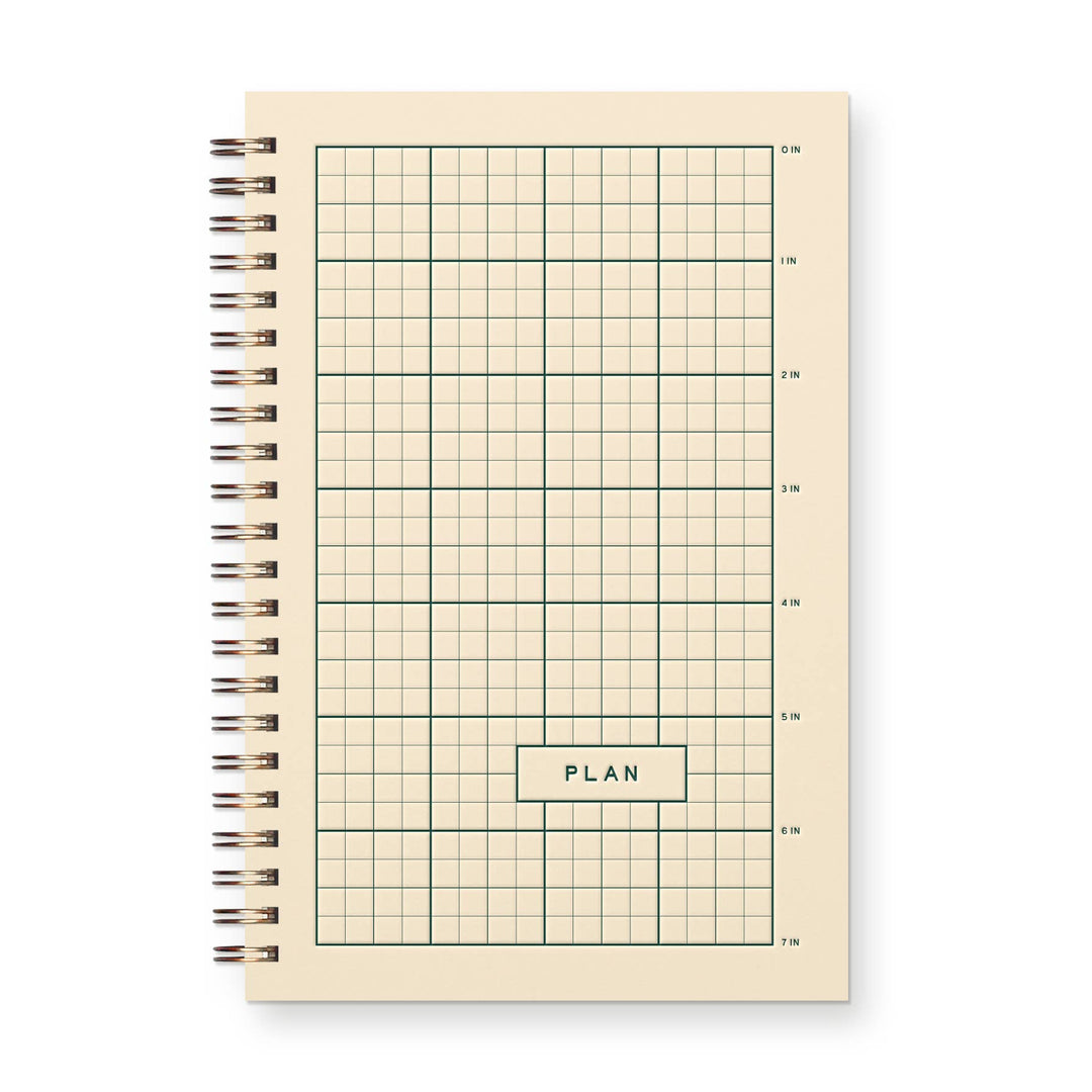 Planner hebdomadaire non daté « Ruler Grid » — French Vanilla