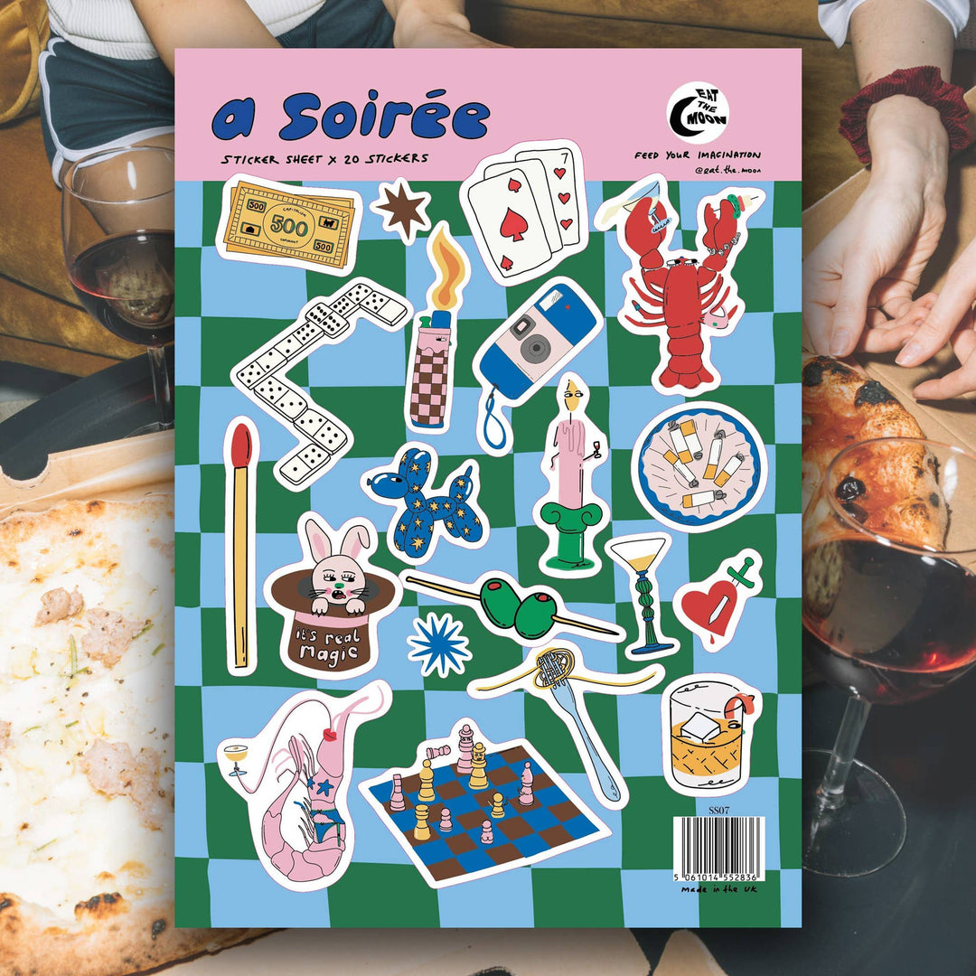 Planche de stickers A5 A Soirée - Eat the Moon