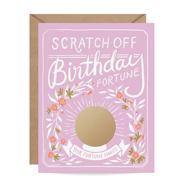 Carte à gratter de fortune - Anniversaire floral - Inklings Paperie