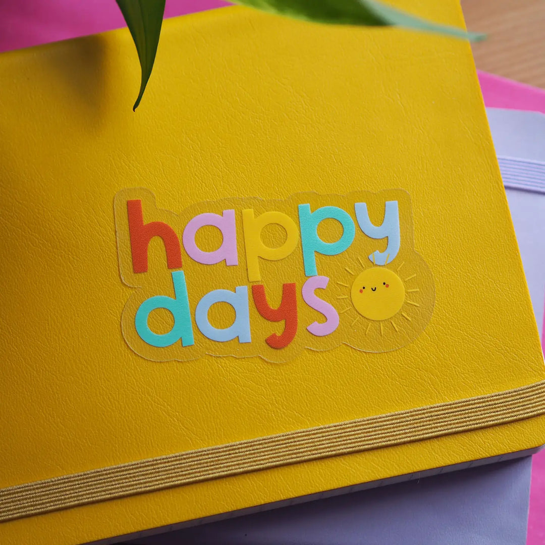 Happy Days Sunshine - Autocollant vinyle transparent - Nutmeg and Arlo