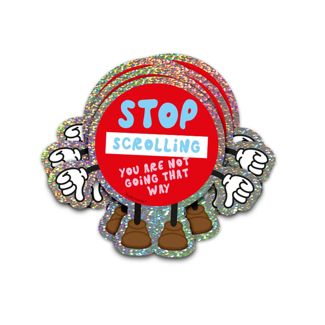 Sticker pailleté Stop Scrolling Studio Inktvis