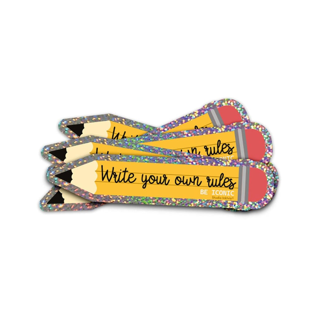 Sticker pailleté Write your own rules Studio Inktvis