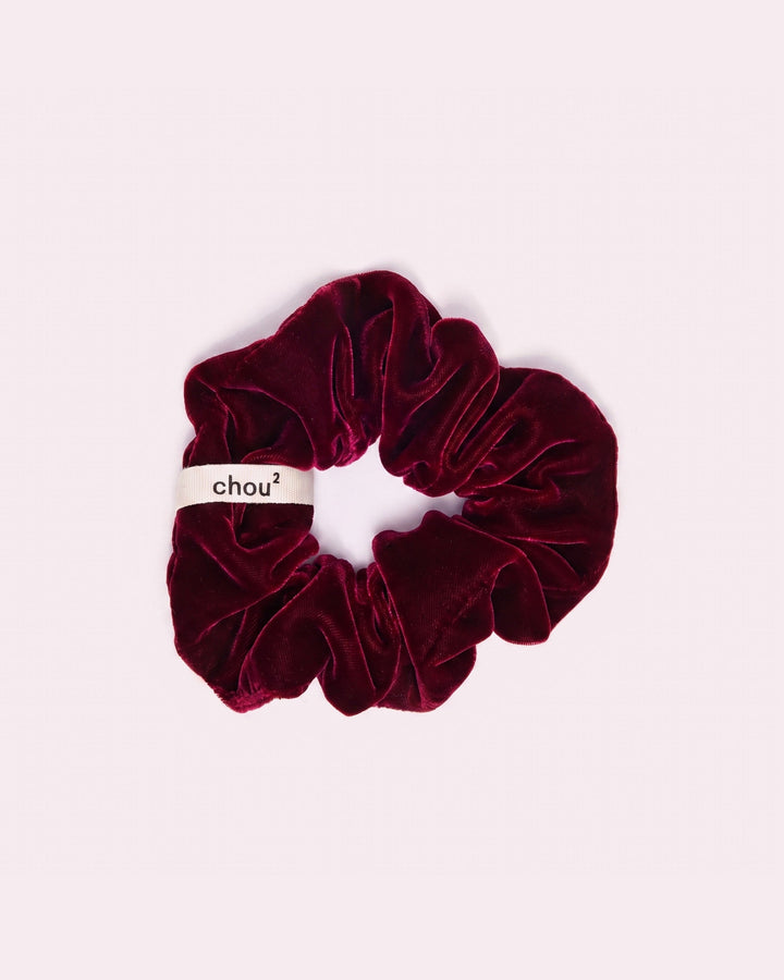 Chouchou grand modèle velours grenat - Chou²