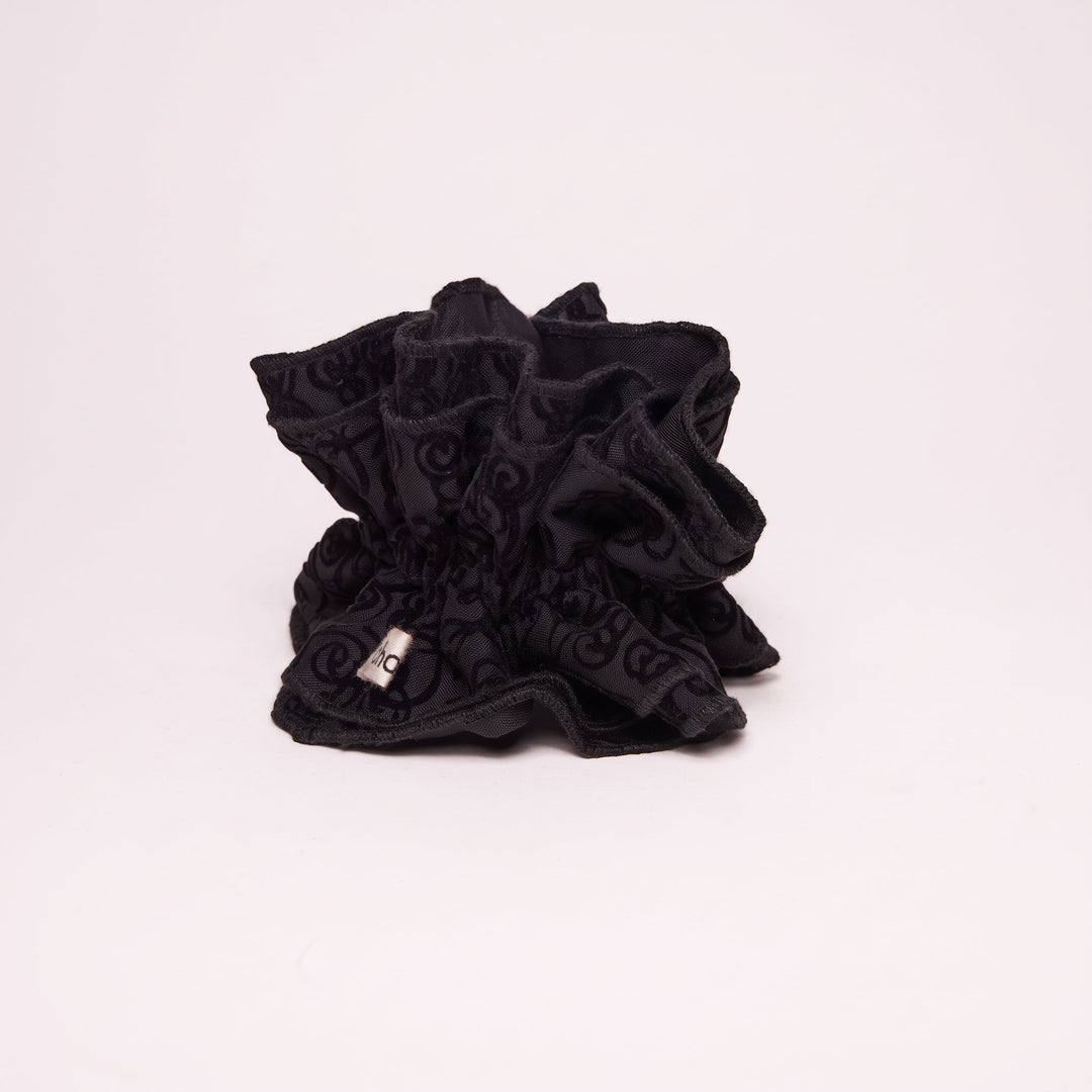 Maxi chouchou noir velours dévoré - Chou²