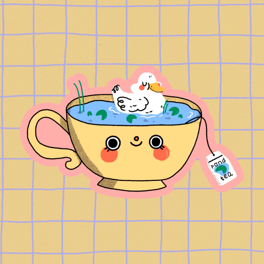 Stickers tasse de thé canard - Bloemkolie