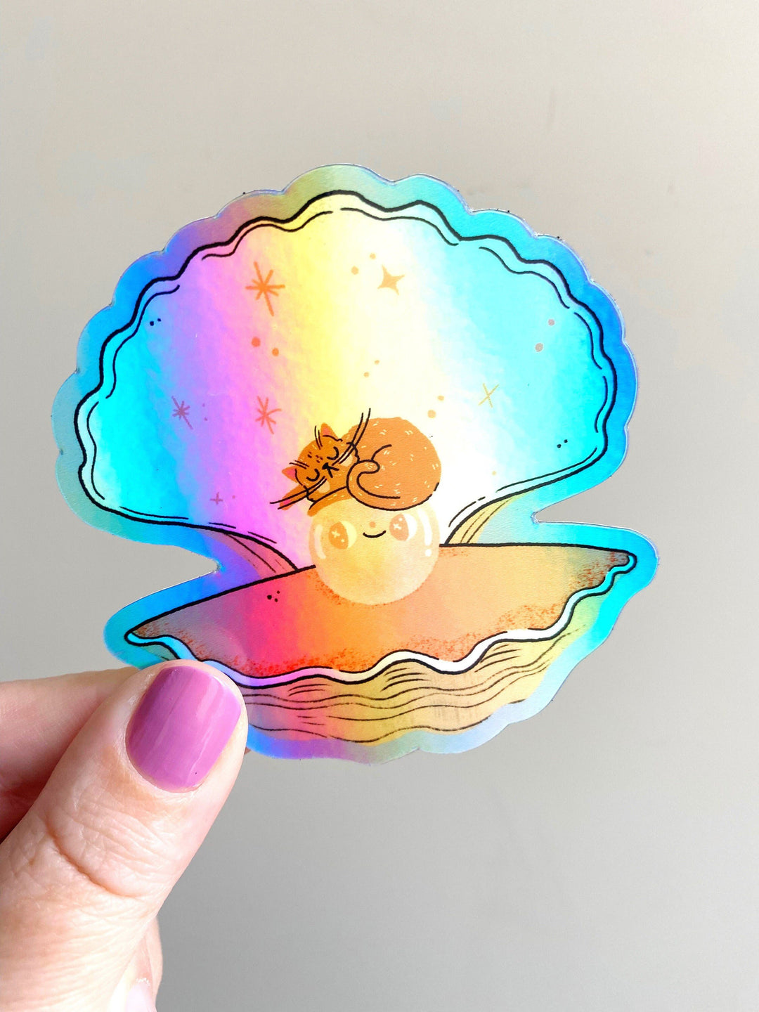 Sticker coquillage chat - Bloemkolie