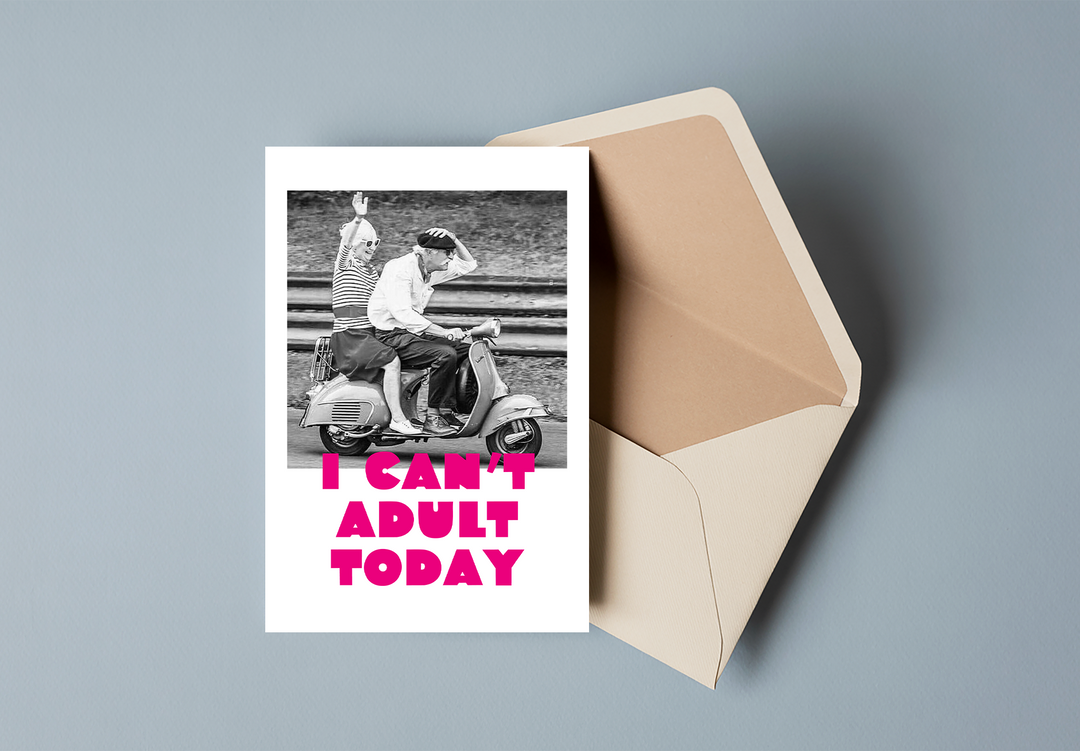 Carte postale - i can't adult today- Les imprimeuses