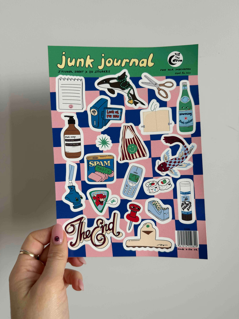 Planche de stickers A5 Junk Journal en situation