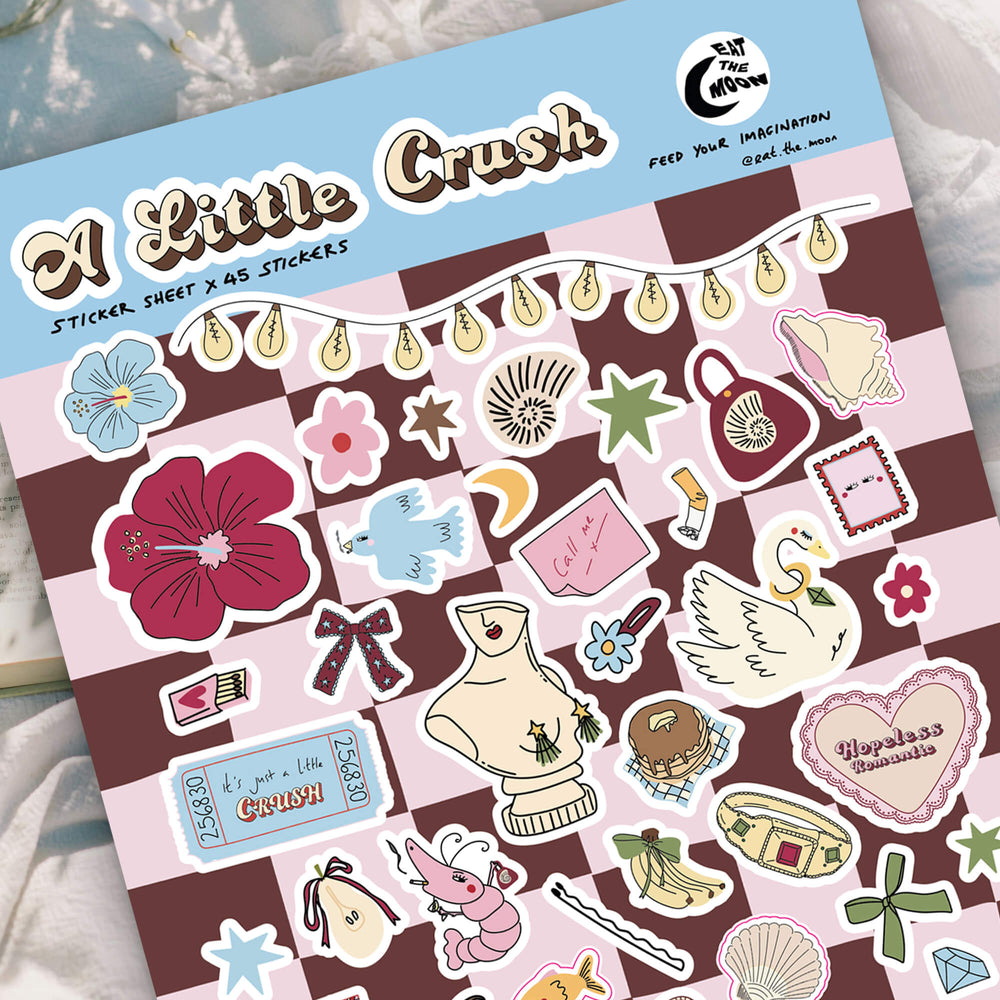 Planche de stickers A5 A Little Crush détail