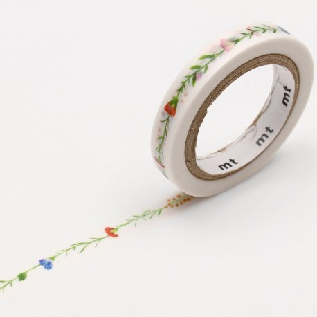 Masking tape fin _Motif nuage et fleurs