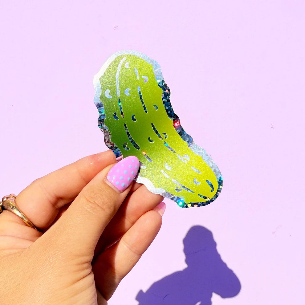 Sticker pailleté cornichon — Printed Weird