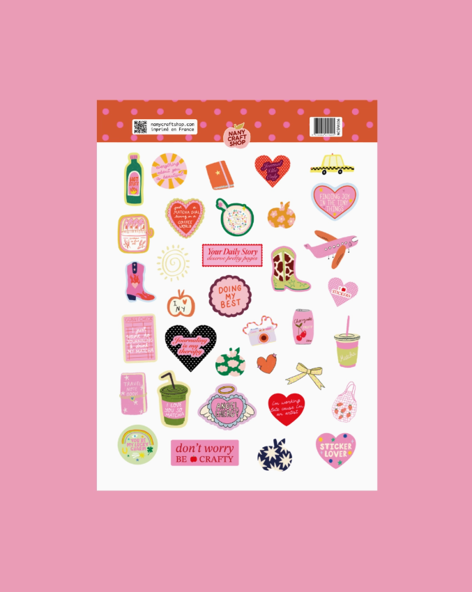 Planche stickers nany craft shop