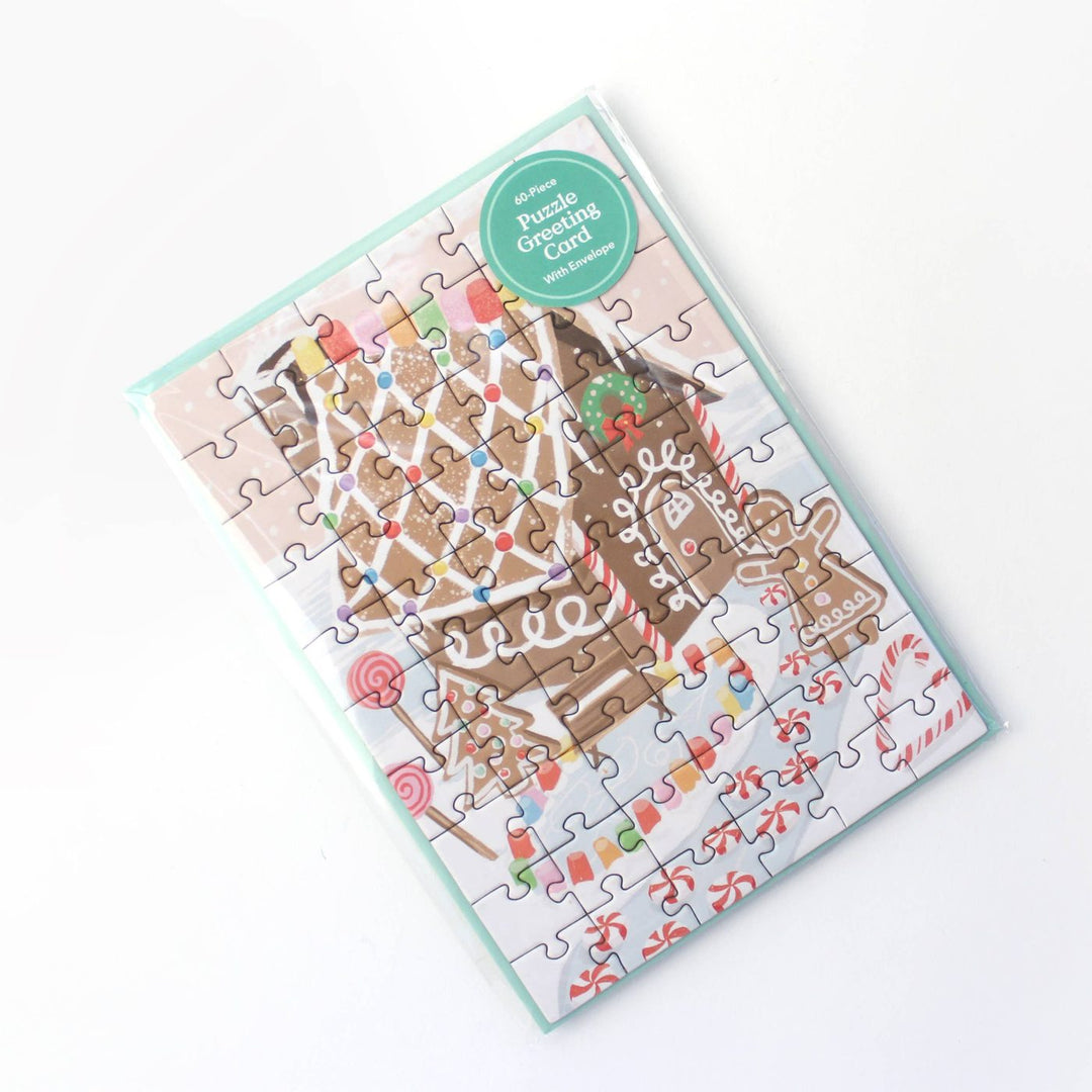 Carte puzzle - Maison en pain d'épice