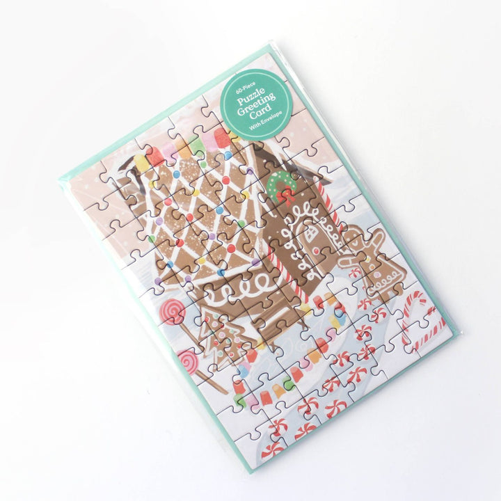 Carte puzzle - Maison en pain d'épice