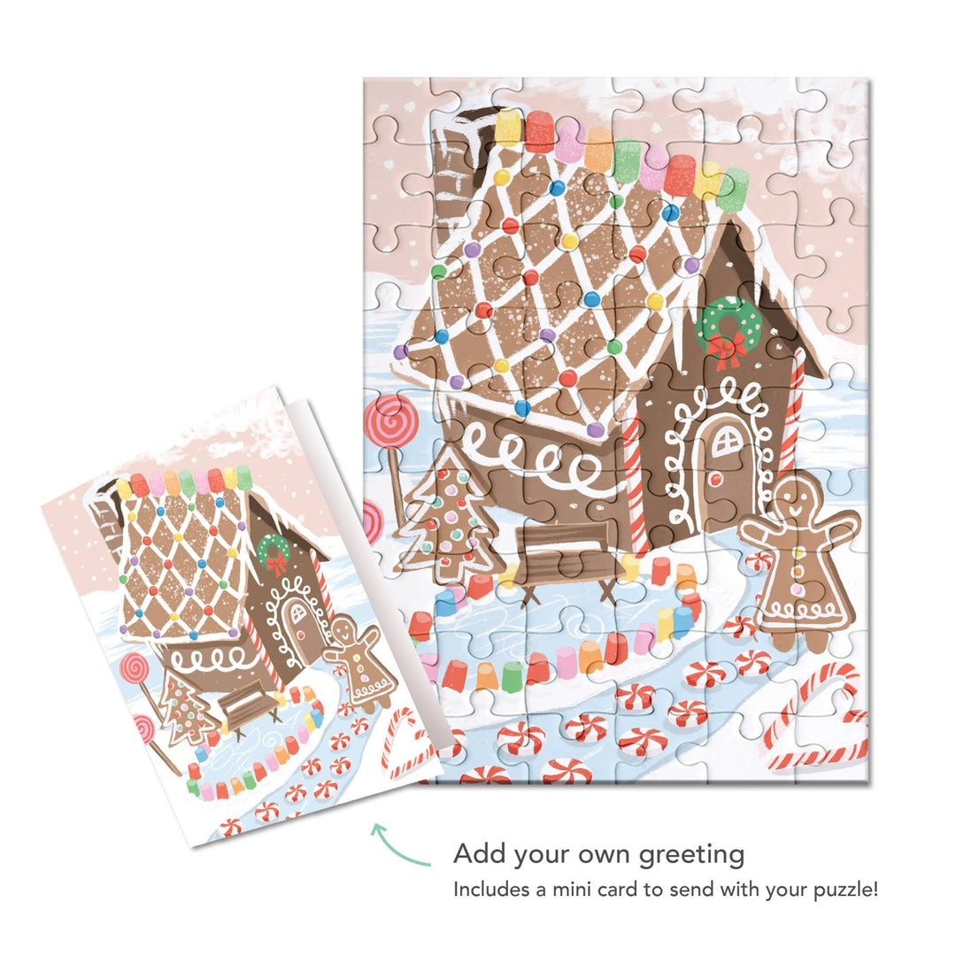Carte puzzle - Maison en pain d'épice