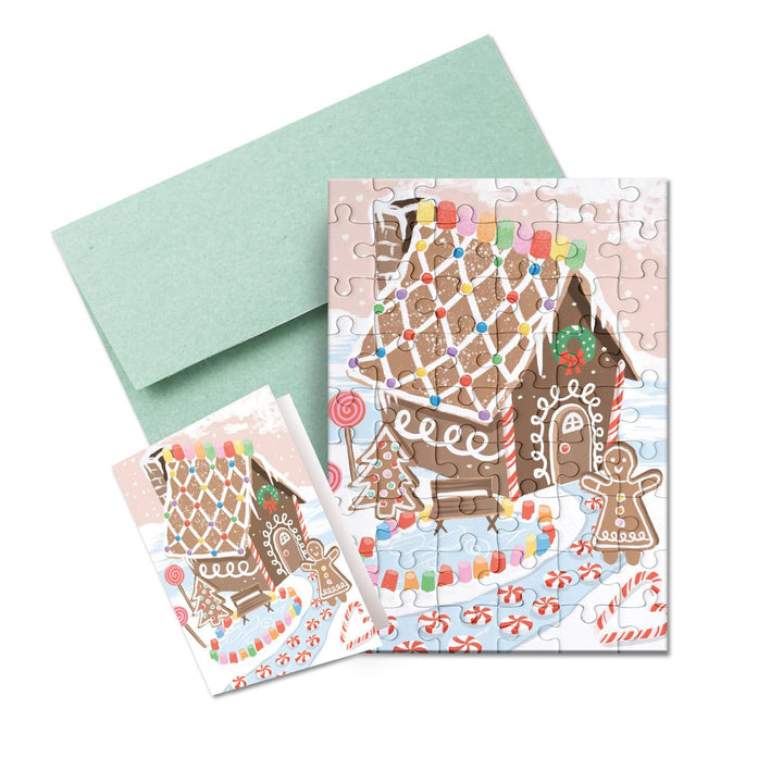 Carte puzzle - Maison en pain d'épice