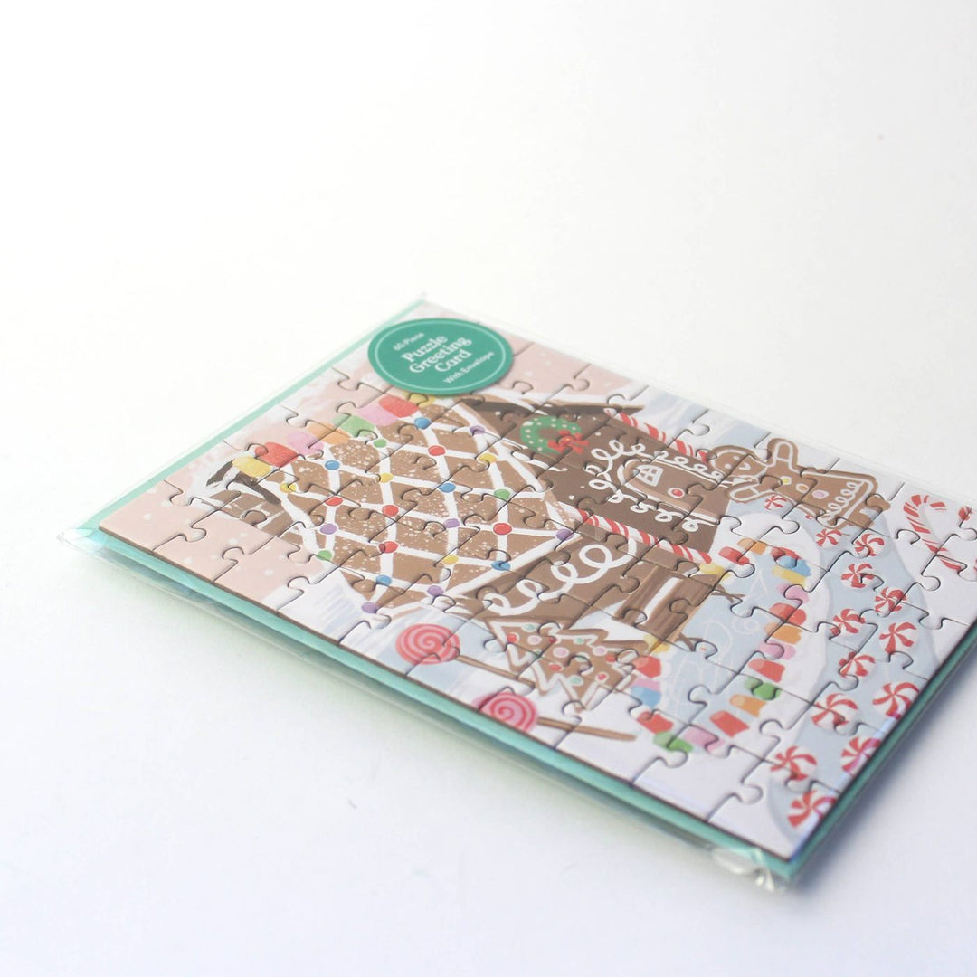 Carte puzzle - Maison en pain d'épice