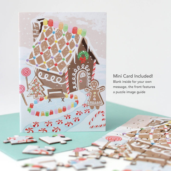 Carte puzzle - Maison en pain d'épice