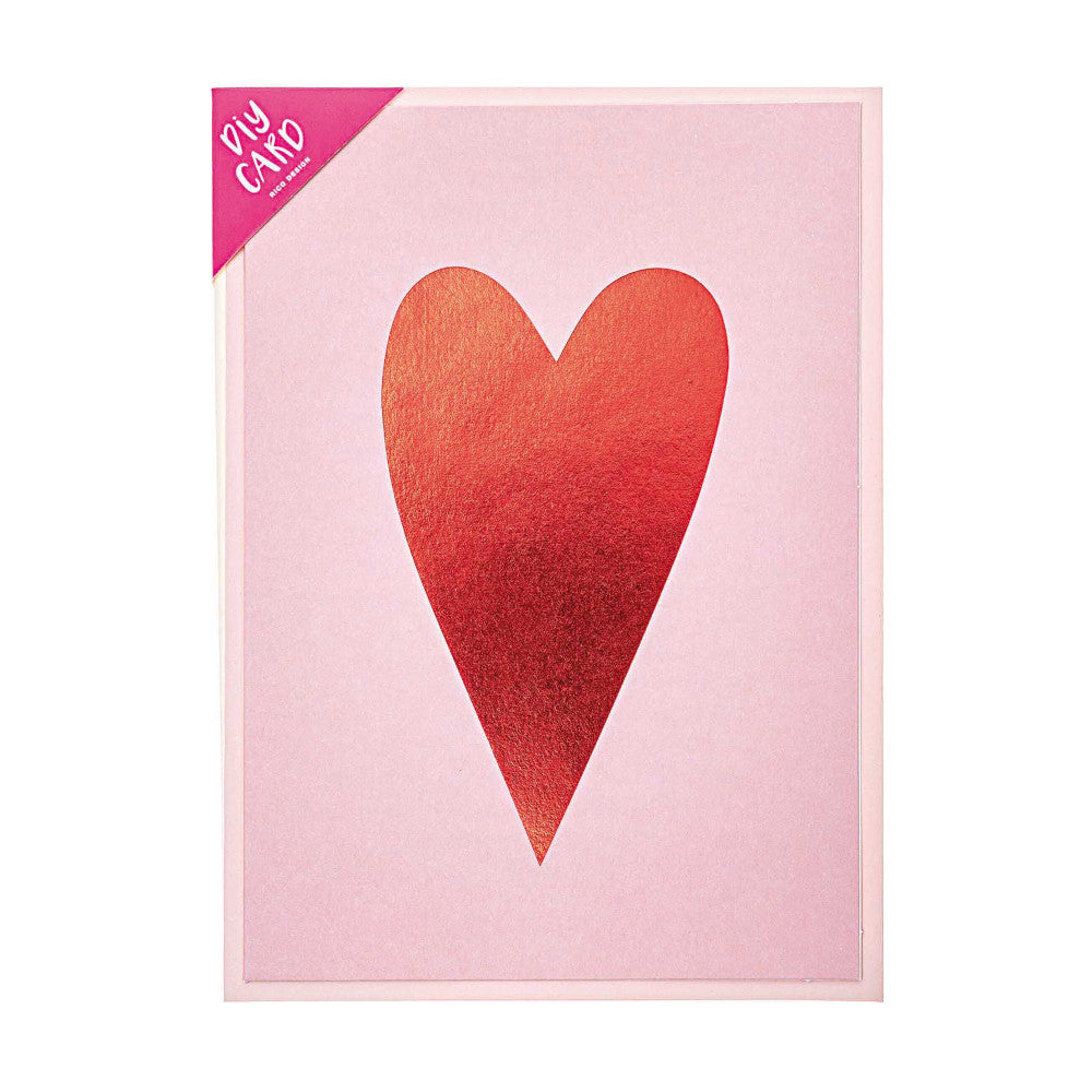 Carte DIY Amour Cœur Rouge détail