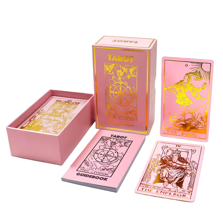 Tarot Rose Gold Vieux Monde - cartes dorées