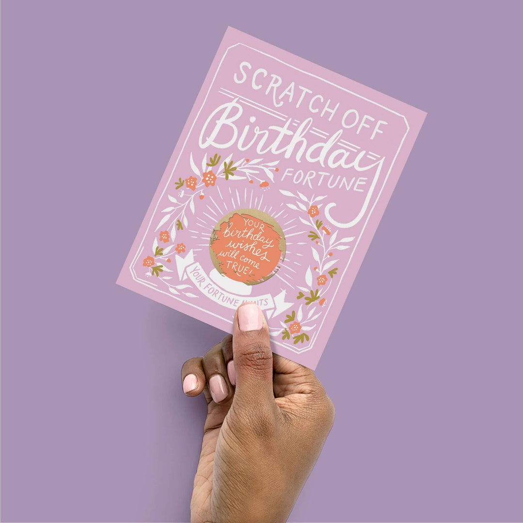 Carte à gratter de fortune - Anniversaire floral