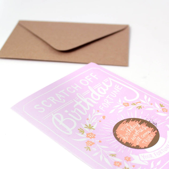 Carte à gratter de fortune - Anniversaire floral