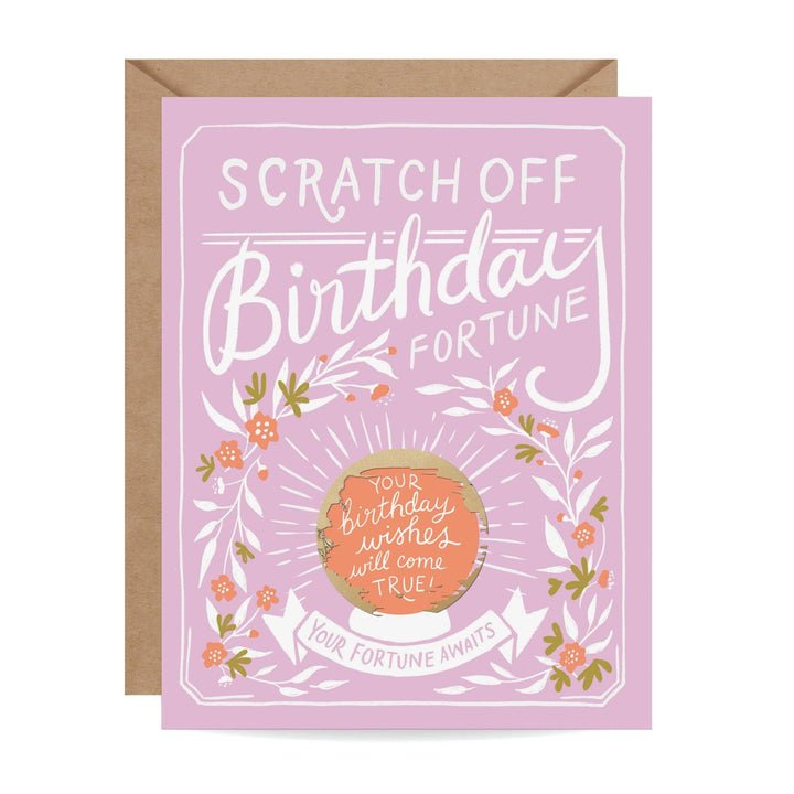 Carte à gratter de fortune - Anniversaire floral