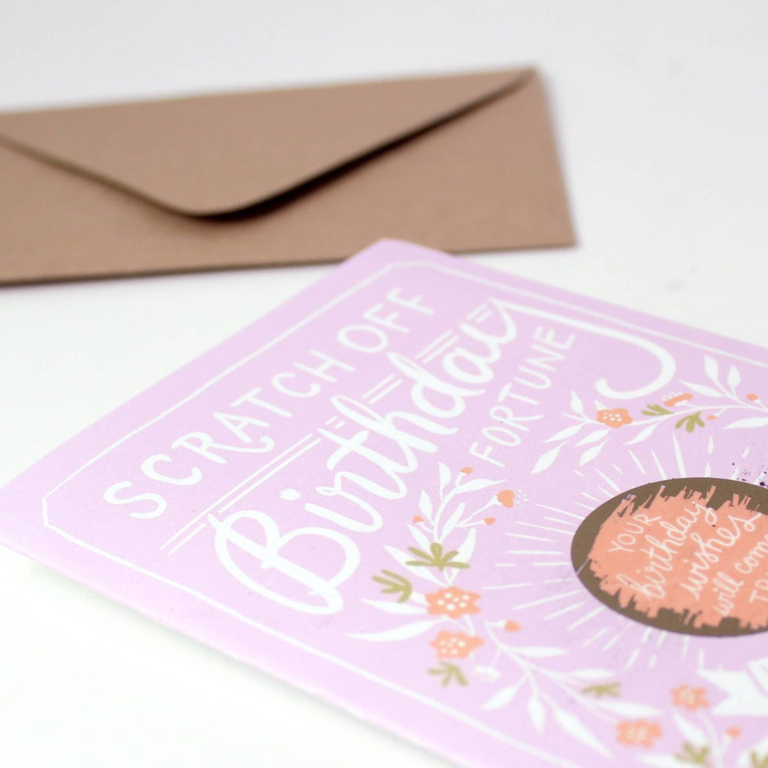 Carte à gratter de fortune - Anniversaire floral