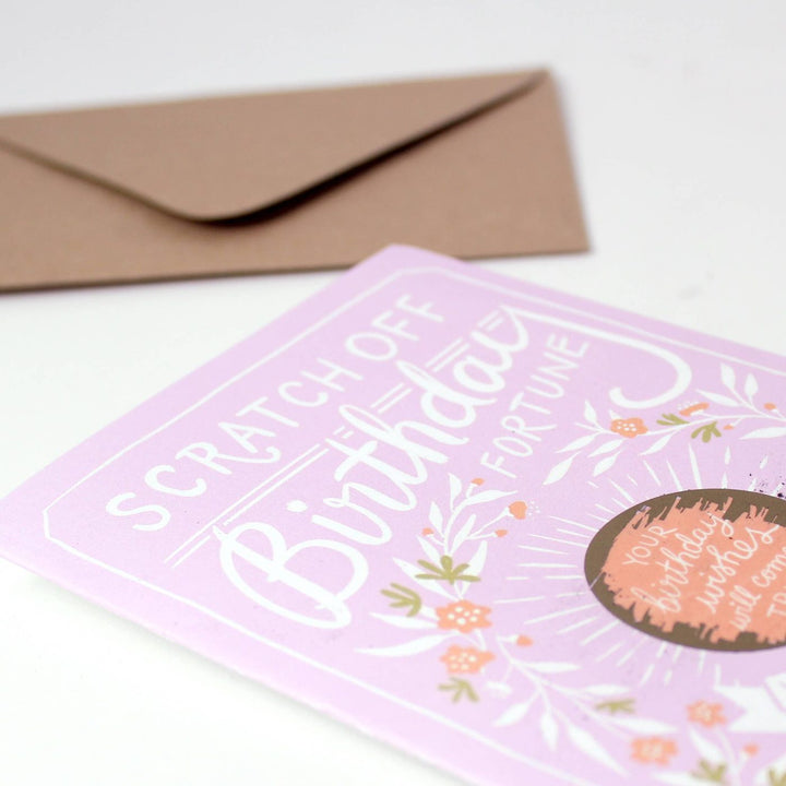 Carte à gratter de fortune - Anniversaire floral