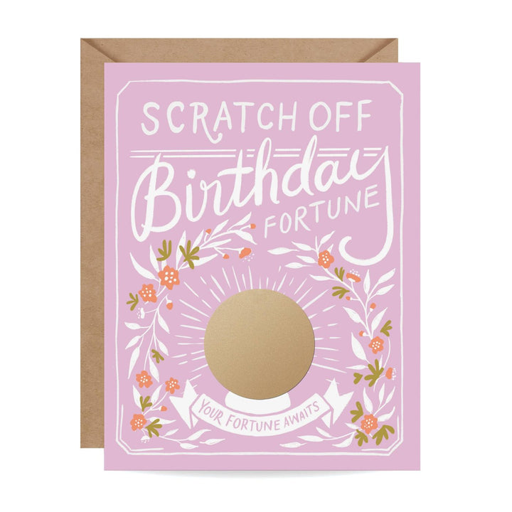 Carte à gratter de fortune - Anniversaire floral