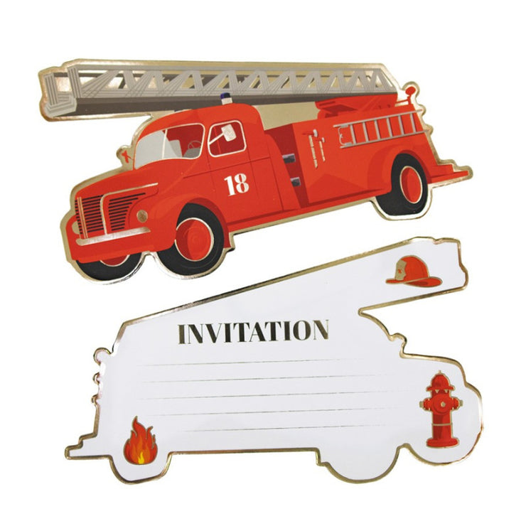 Set de 8 invitations -Pompier -  PartyPro