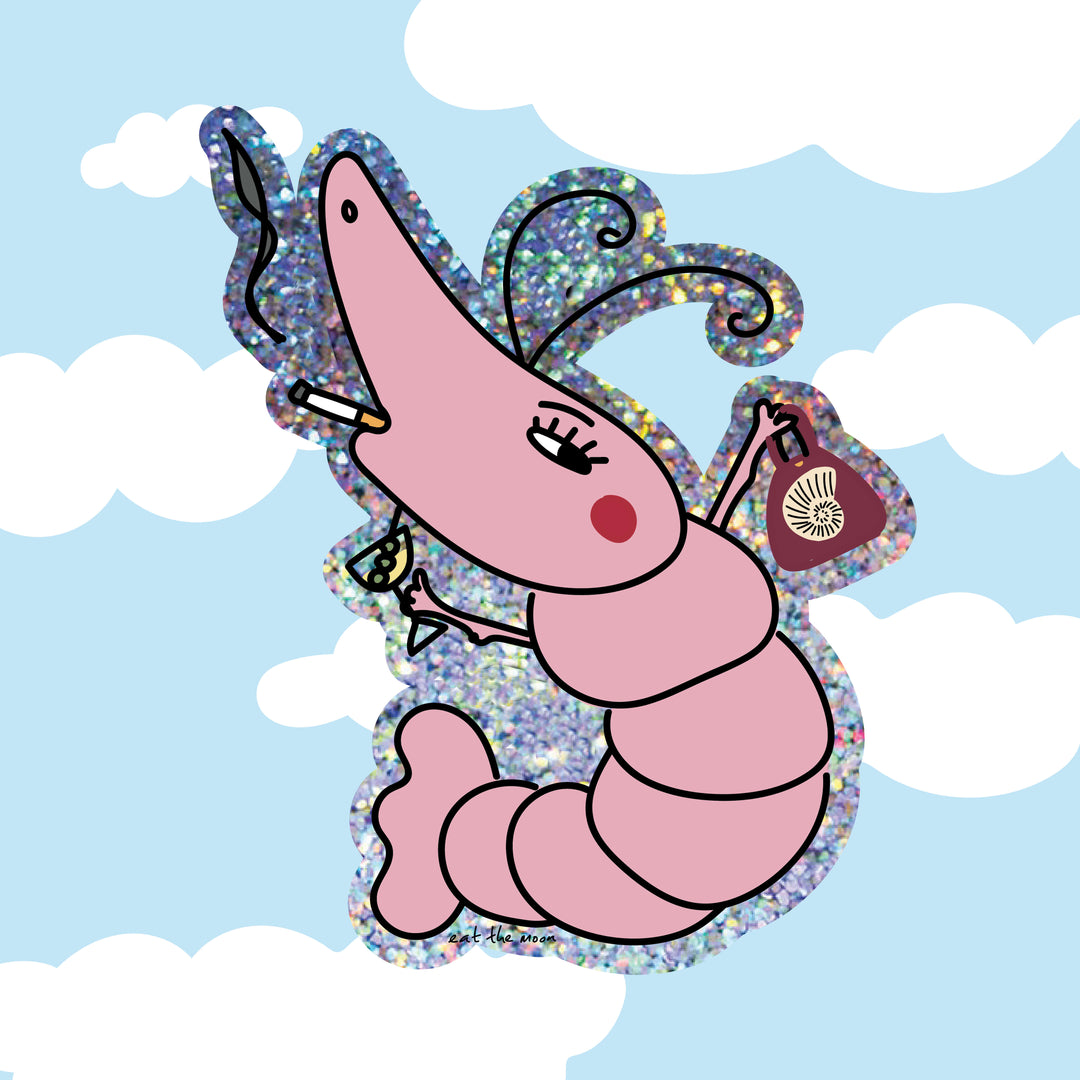 Sticker pailleté Shrimpy - Eat the Moon