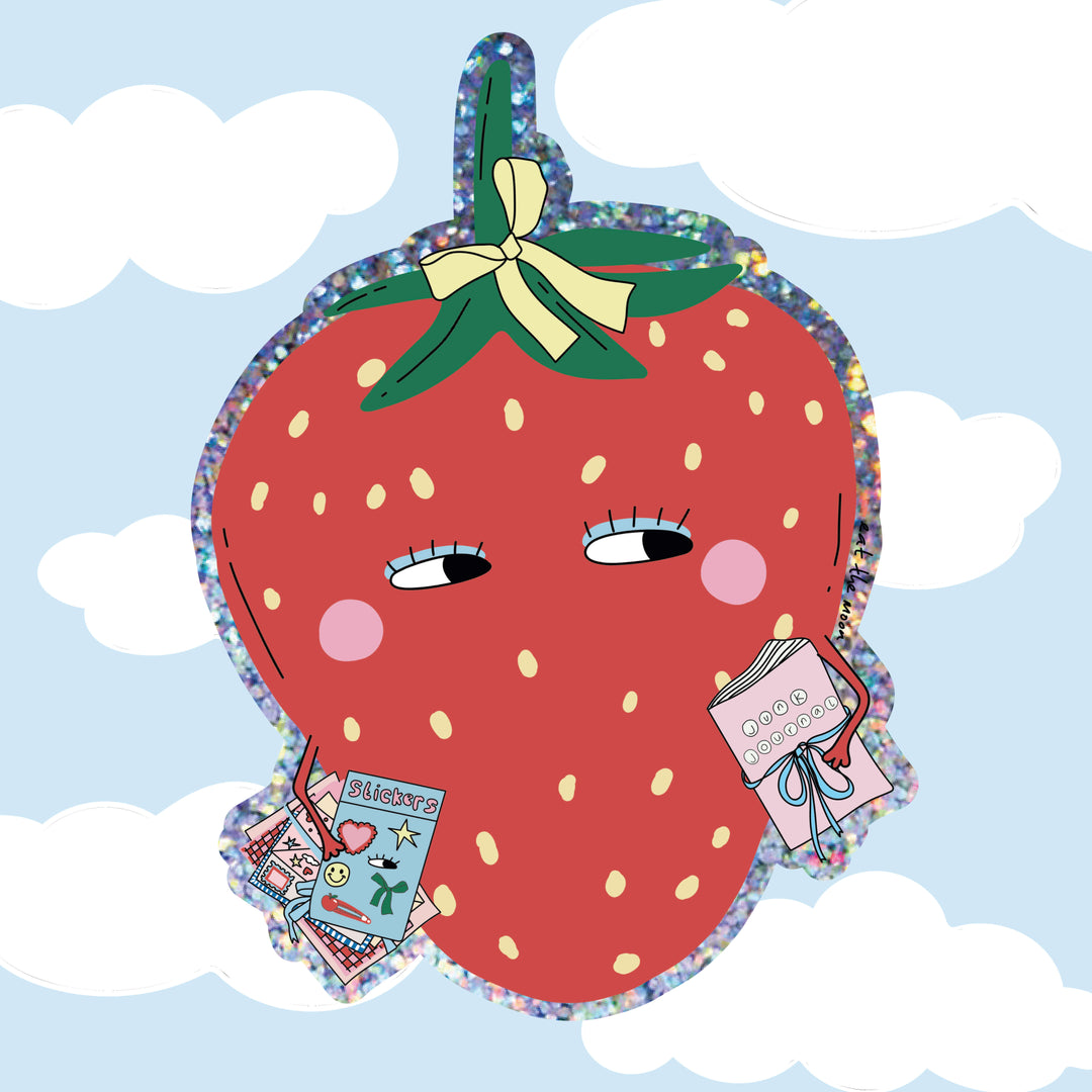 Sticker pailleté Strawberry - Eat the Moon