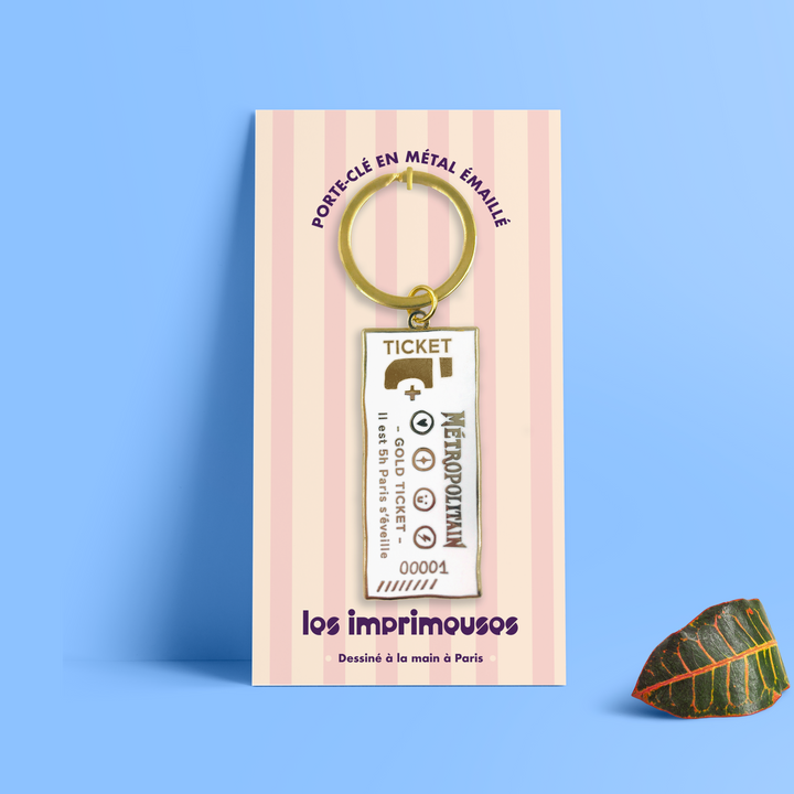 Porte-Clé Paris - Ticket de métro - Gold Ticket